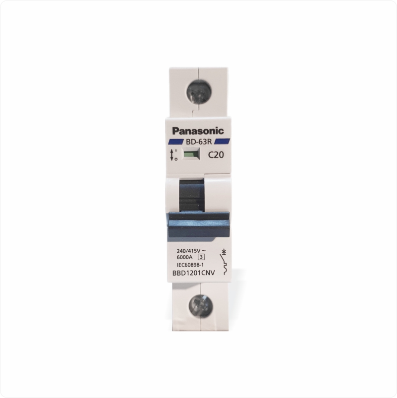 Cầu dao tự động Aptomat MCB 1P 20A Panasonic BBD1201CNV 6kA
