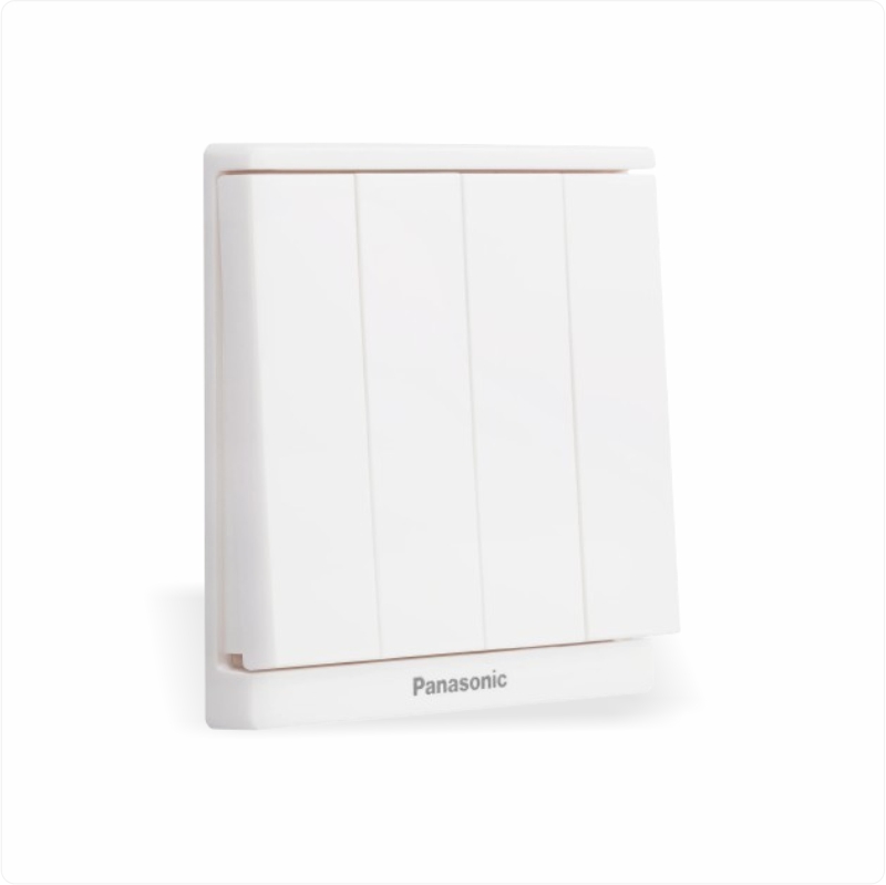 Bộ 4 công tắc 1 chiều Panasonic Moderva WMF507-VN - Màu Trắng