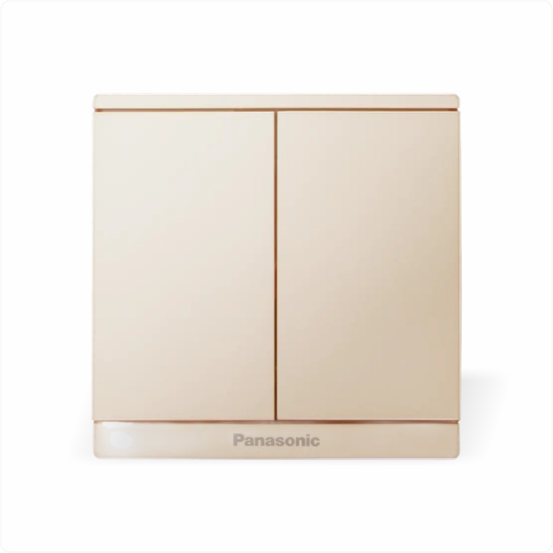 Bộ 2 công tắc 1 chiều Panasonic Moderva WMF503-VN Màu Vàng ánh kim