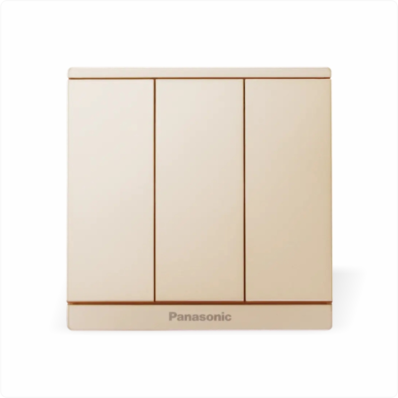 Bộ 3 công tắc 1 chiều Panasonic Moderva WMF505-VN Màu Vàng ánh kim