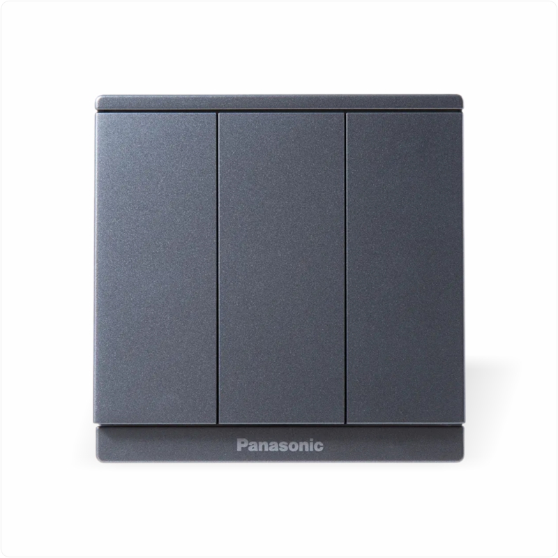Bộ 3 công tắc 2 chiều Panasonic Moderva WMF506MYH-VN Màu Xám ánh kim