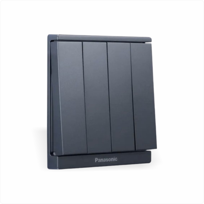 Bộ 4 công tắc 1 chiều Panasonic Moderva WMF507MYH-VN Màu Xám ánh kim