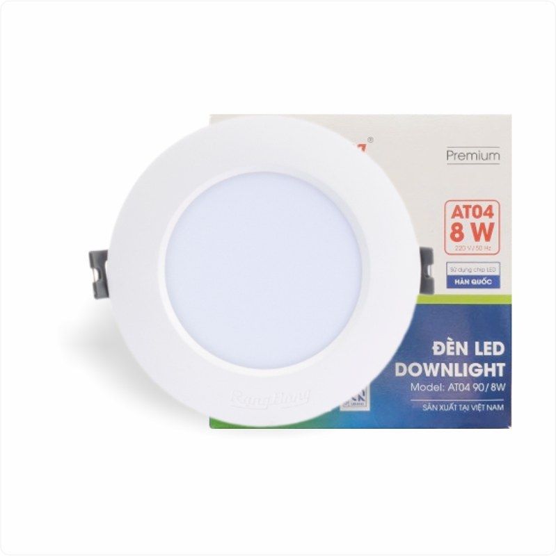 Đèn LED Downlight Âm trần Rạng Đông AT04 8W Lỗ khoét 90mm