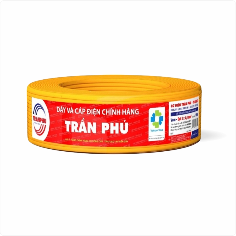 Dây điện Trần Phú 2x1.5 - Dây đôi mềm dẹt VCm 2x1.5mm